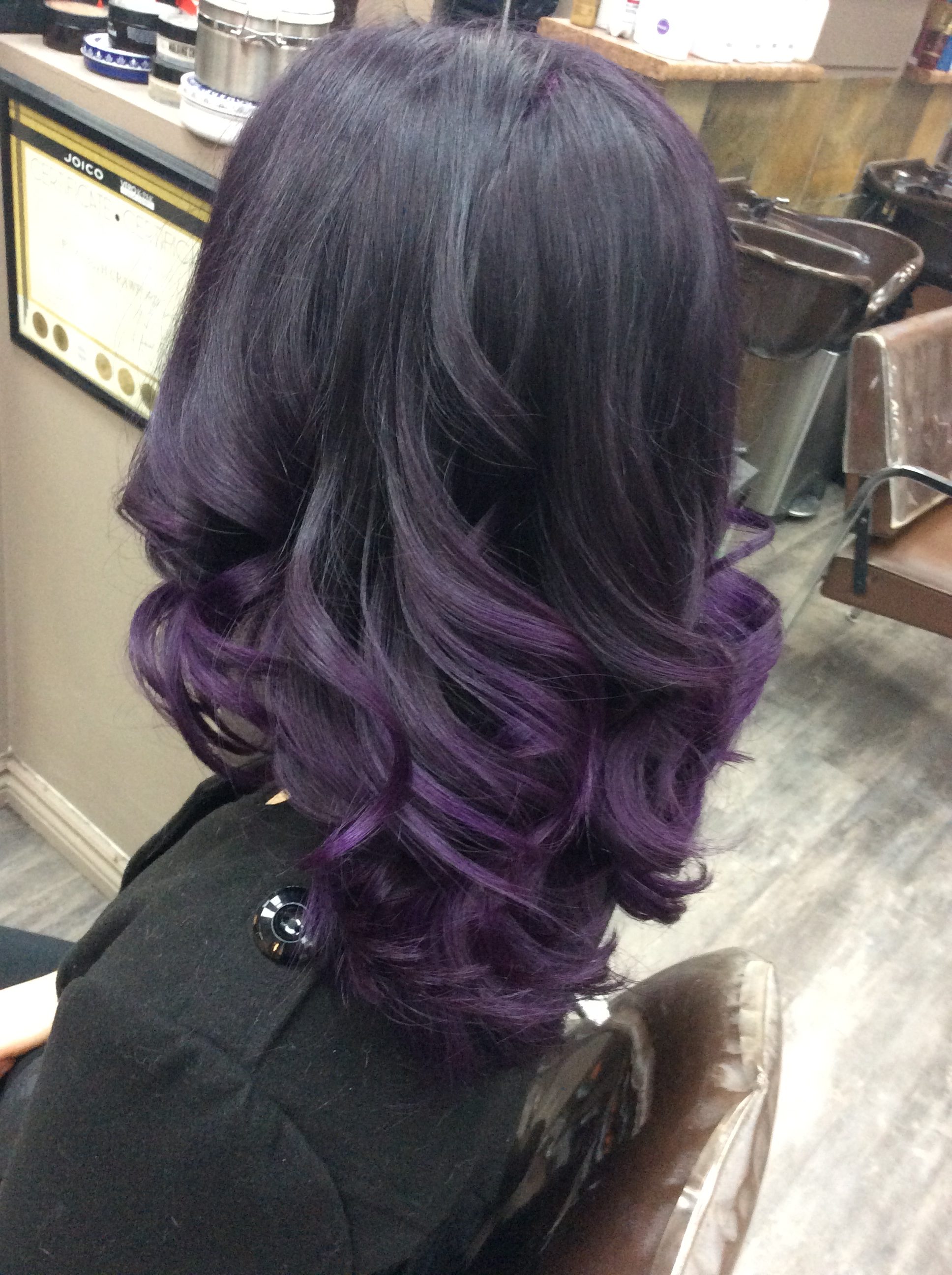 Black purple hair at hairstyle inn saskatoon