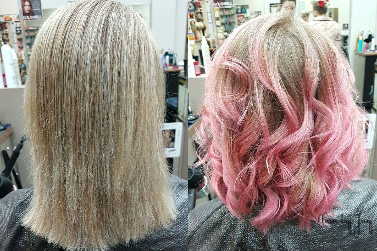 Female customer with transformed hair at hairstyle inn Saskatoon