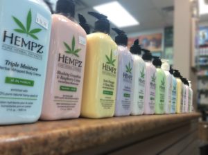 Hempz lotion products at hairstyle in Saskatoon